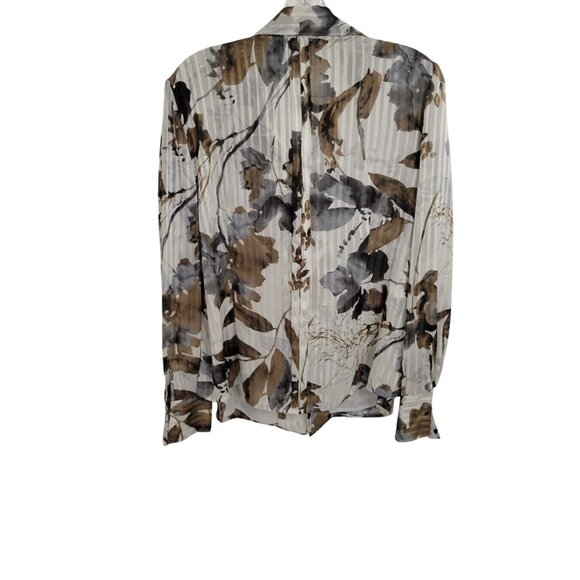 Jones New York Collection Womens Floral Sheer Button-Up Blouse Size 14 - Picture 4 of 4